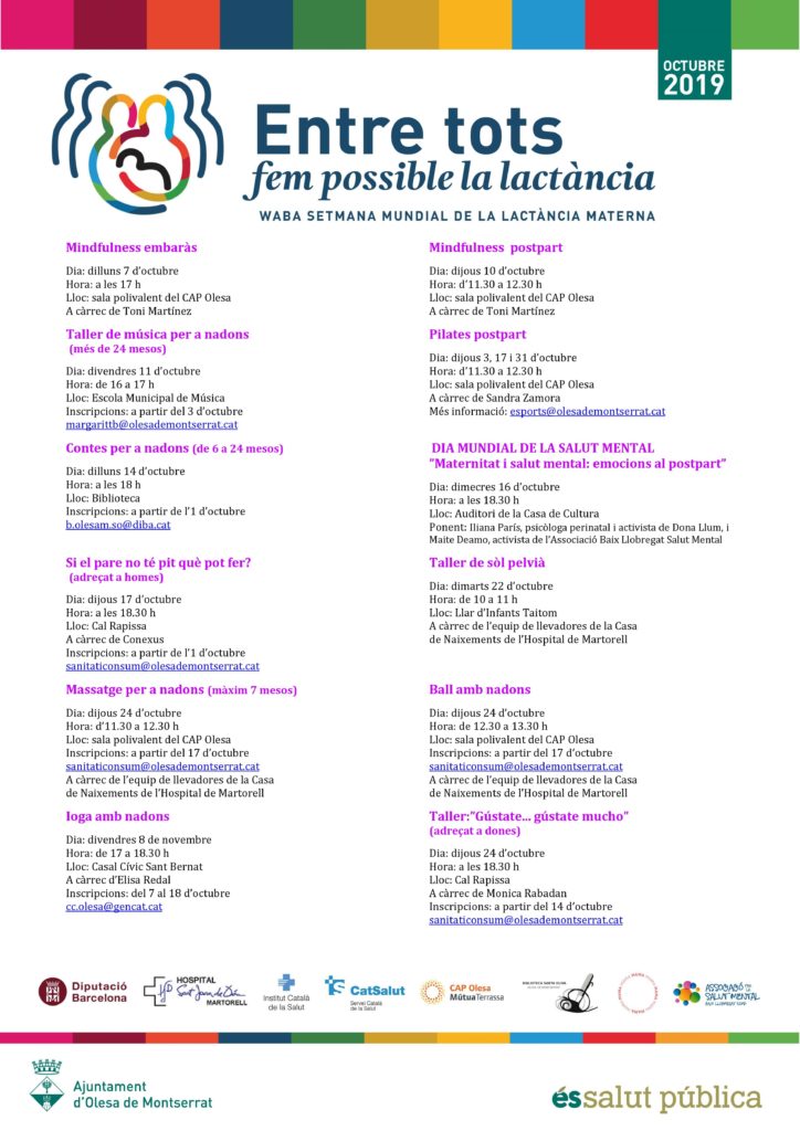 Setmana Lactancia Materna FHSJDM 2019 Olesa de Monteserrat