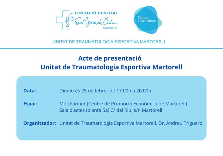 La FHSJDM presenta la nova Unitat de Traumatologia Esportiva Martorell